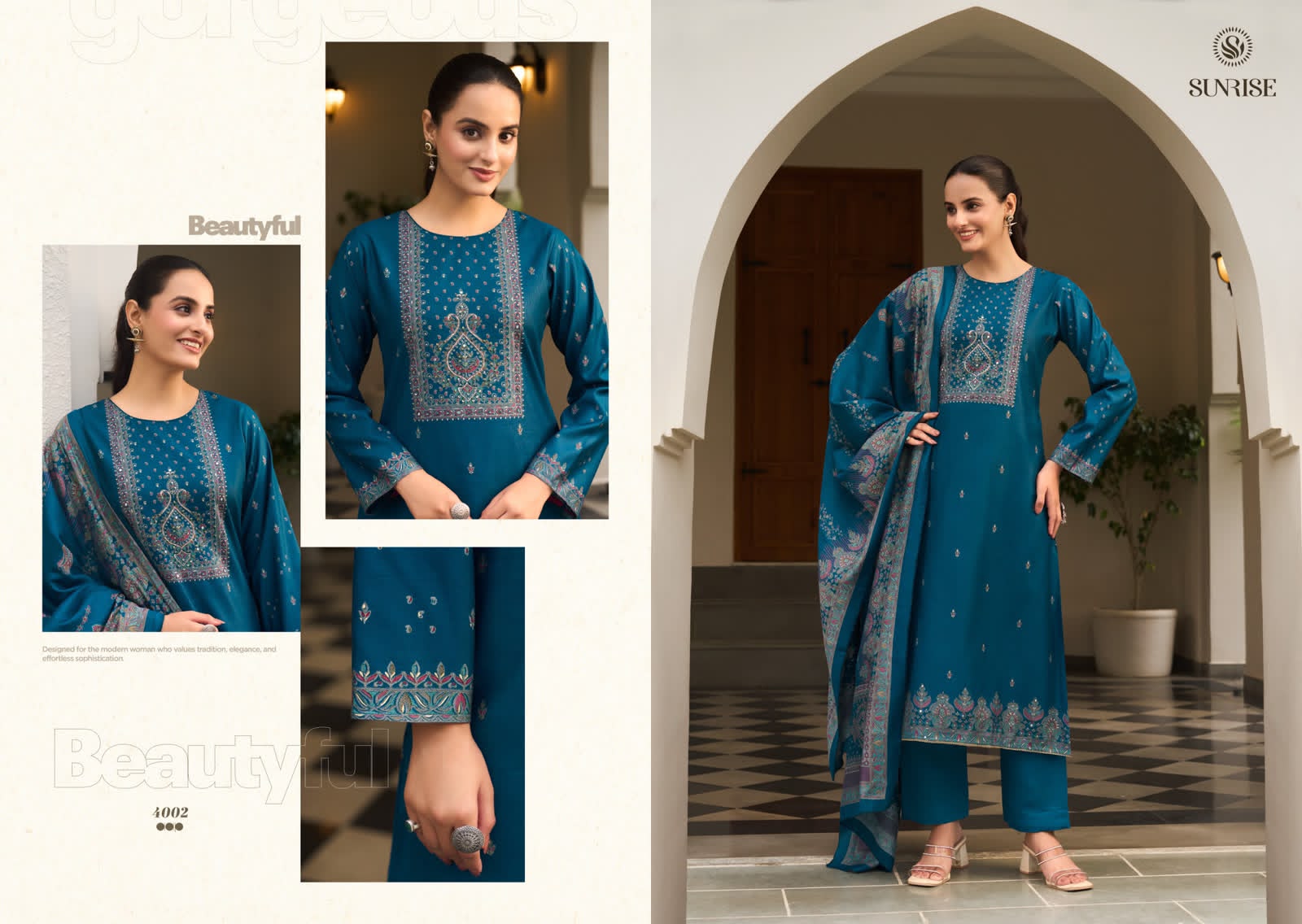 Sukun Vol 4 Sunrise Bostone Silk Pant Style Suits Manufacturer Ahmedabad