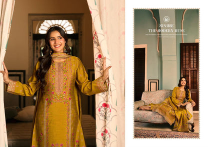 Sukun Vol 5 Sunrise Bostone Silk Pant Style Suits Supplier Ahmedabad