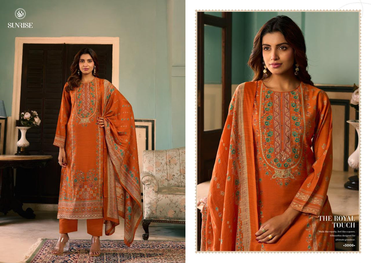 Sukun Vol 5 Sunrise Bostone Silk Pant Style Suits Supplier Ahmedabad