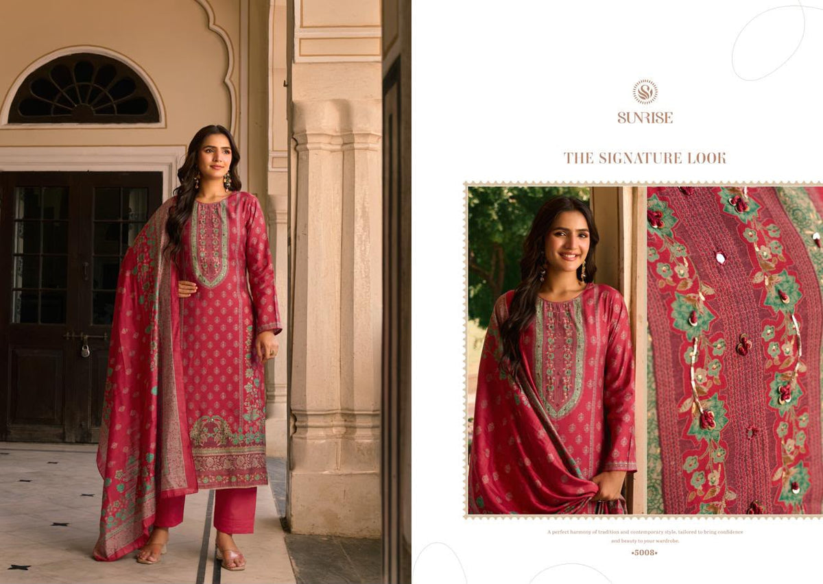 Sukun Vol 5 Sunrise Bostone Silk Pant Style Suits Supplier Ahmedabad