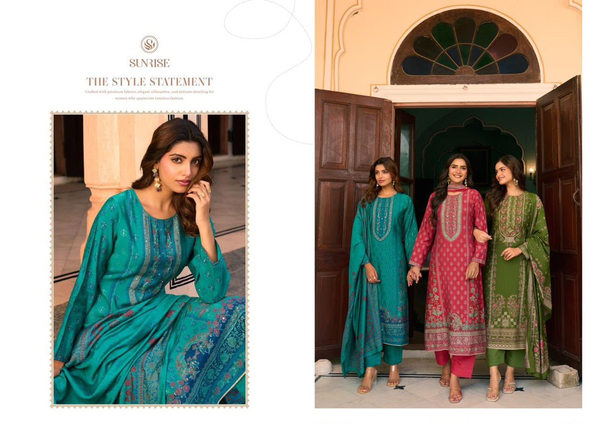 Sukun Vol 5 Sunrise Bostone Silk Pant Style Suits Supplier Ahmedabad