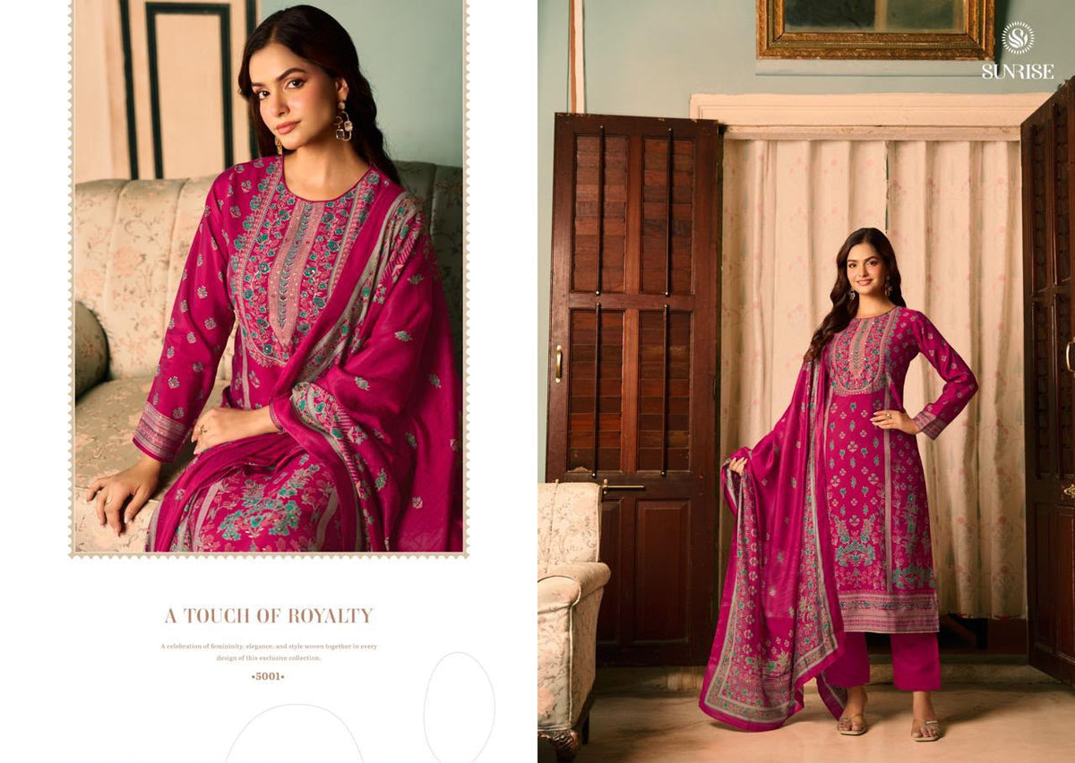 Sukun Vol 5 Sunrise Bostone Silk Pant Style Suits Supplier Ahmedabad