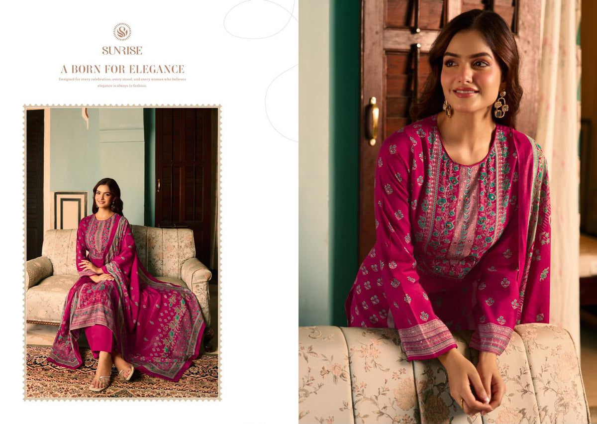 Sukun Vol 5 Sunrise Bostone Silk Pant Style Suits Supplier Ahmedabad