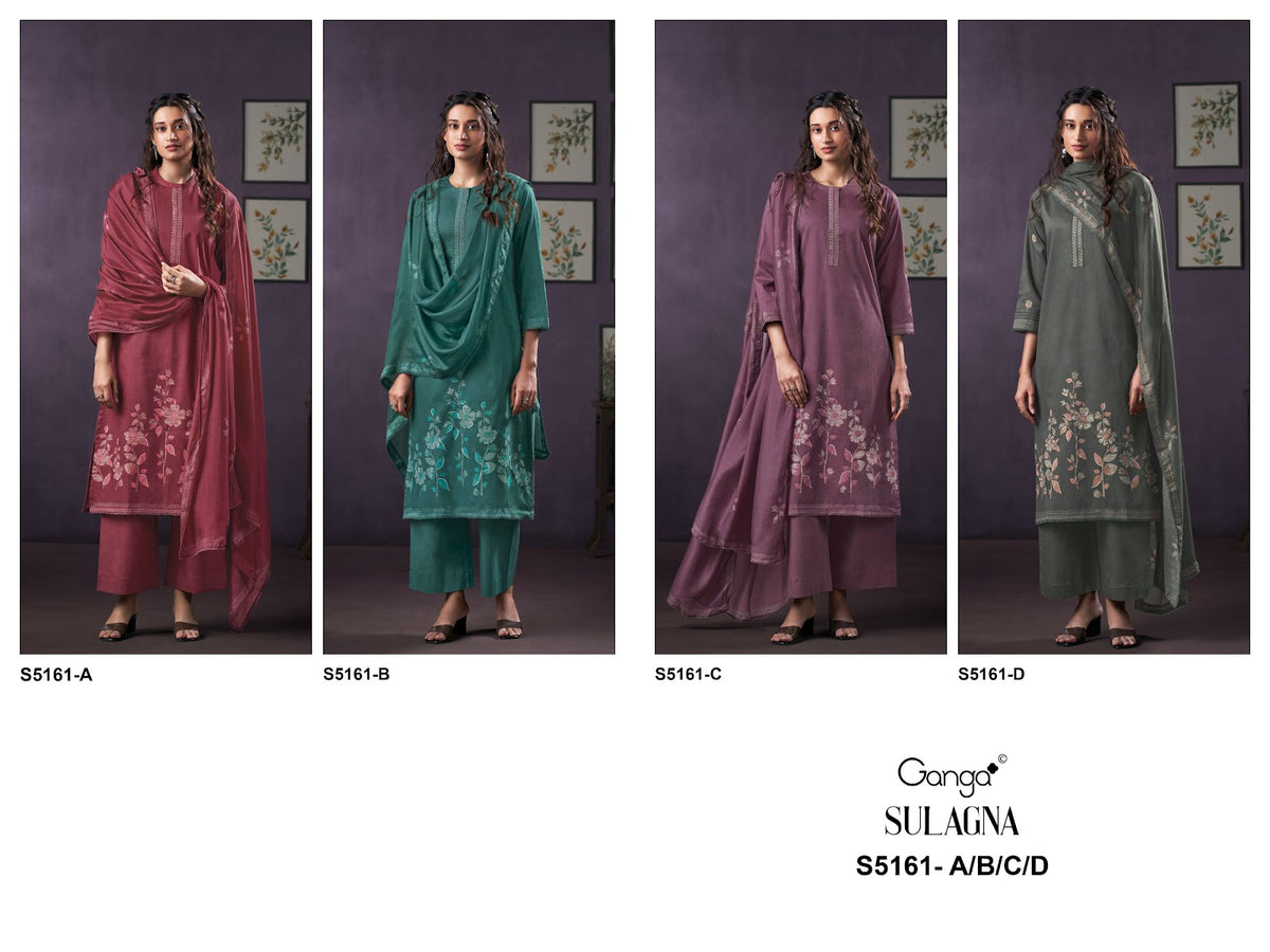 Sulagna S5161 Ganga Corduroy Plazzo Style Suits Exporter Gujarat