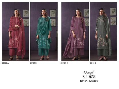 Sulagna S5161 Ganga Corduroy Plazzo Style Suits Exporter Gujarat