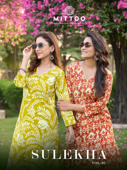 Sulekha Vol 2 Mittoo Rayon Kurti Plazzo Set Exporter Gujarat
