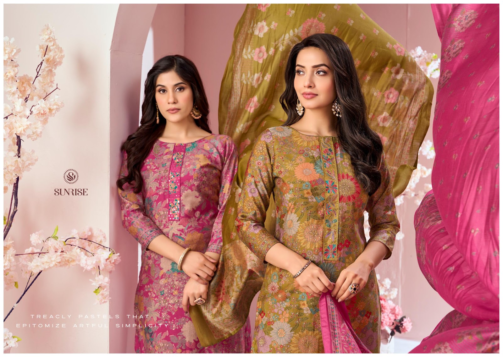 Sumaira Once Again Sunrise Modal Silk Pant Style Suits Exporter Ahmedabad