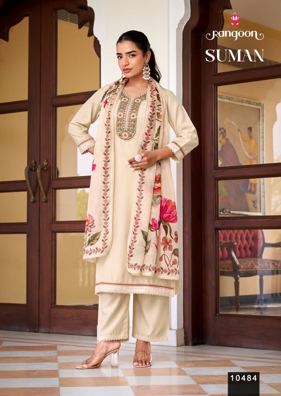 Suman Rangoon Viscose Readymade Plazzo Style Suits Exporter India