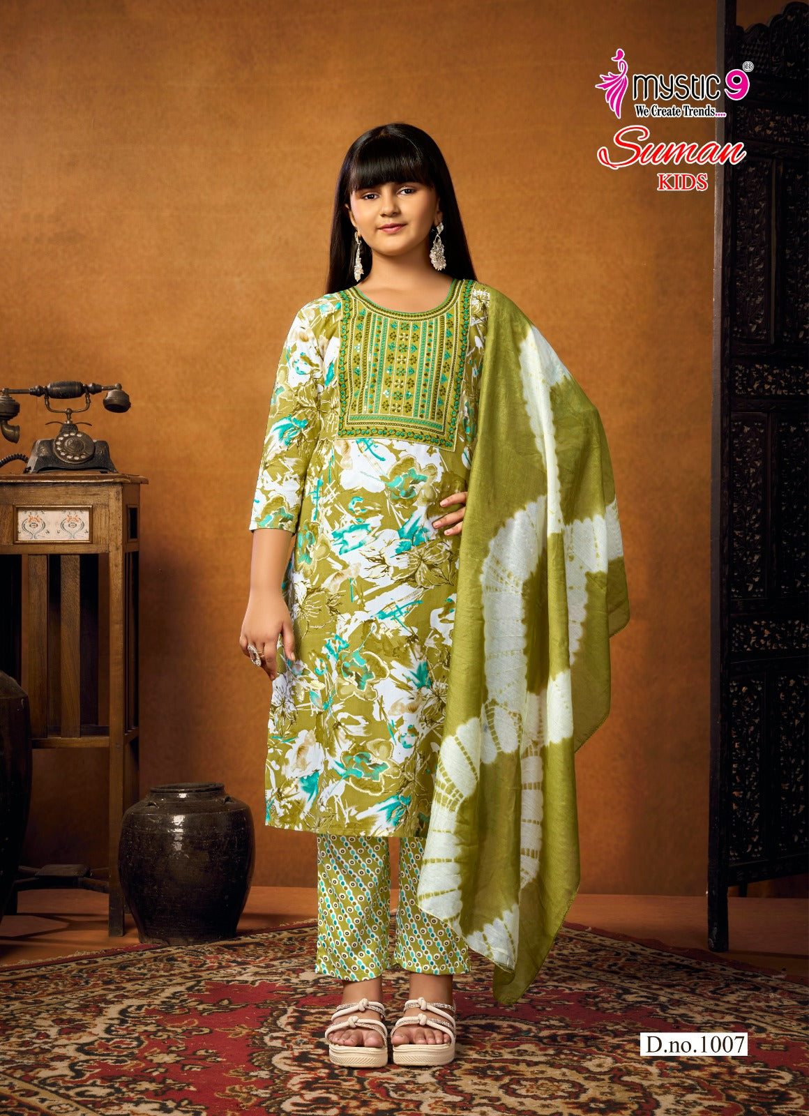 Suman Vol 1 Mystic 9 Rayon Girls Readymade Pant Suits Exporter Ahmedabad