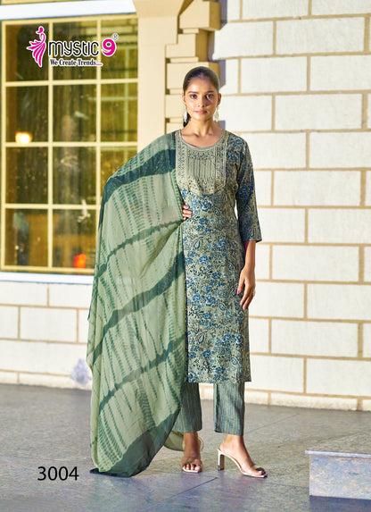 Suman Vol 3 Mystic 9 Rayon Readymade Pant Style Suits Wholesaler India