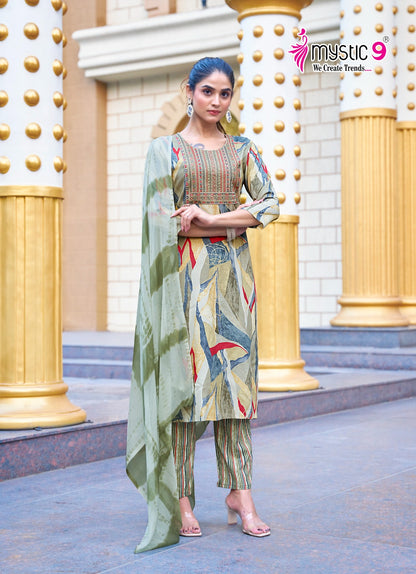 Suman Vol 3 Mystic 9 Rayon Readymade Pant Style Suits Wholesaler India