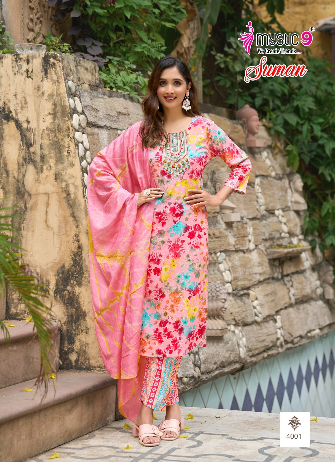 Suman Vol 4 Mystic 9 Rayon Foil Readymade Suits Manufacturer Ahmedabad