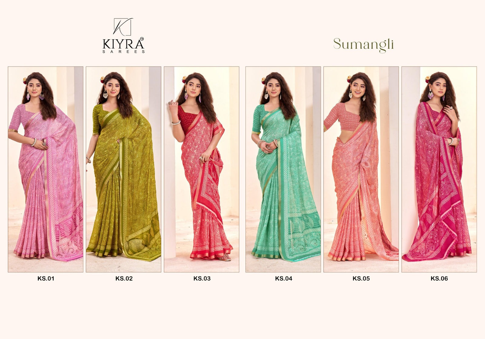 Sumangli Vol 1 Kiyra Dull Moss Sarees Wholesale Price