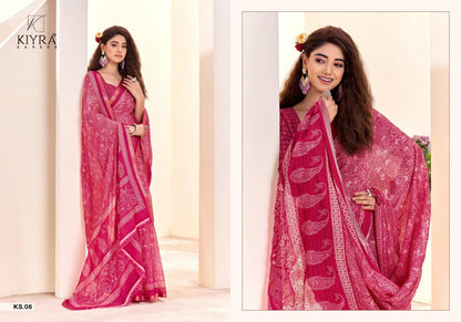 Sumangli Vol 1 Kiyra Dull Moss Sarees Wholesale Price