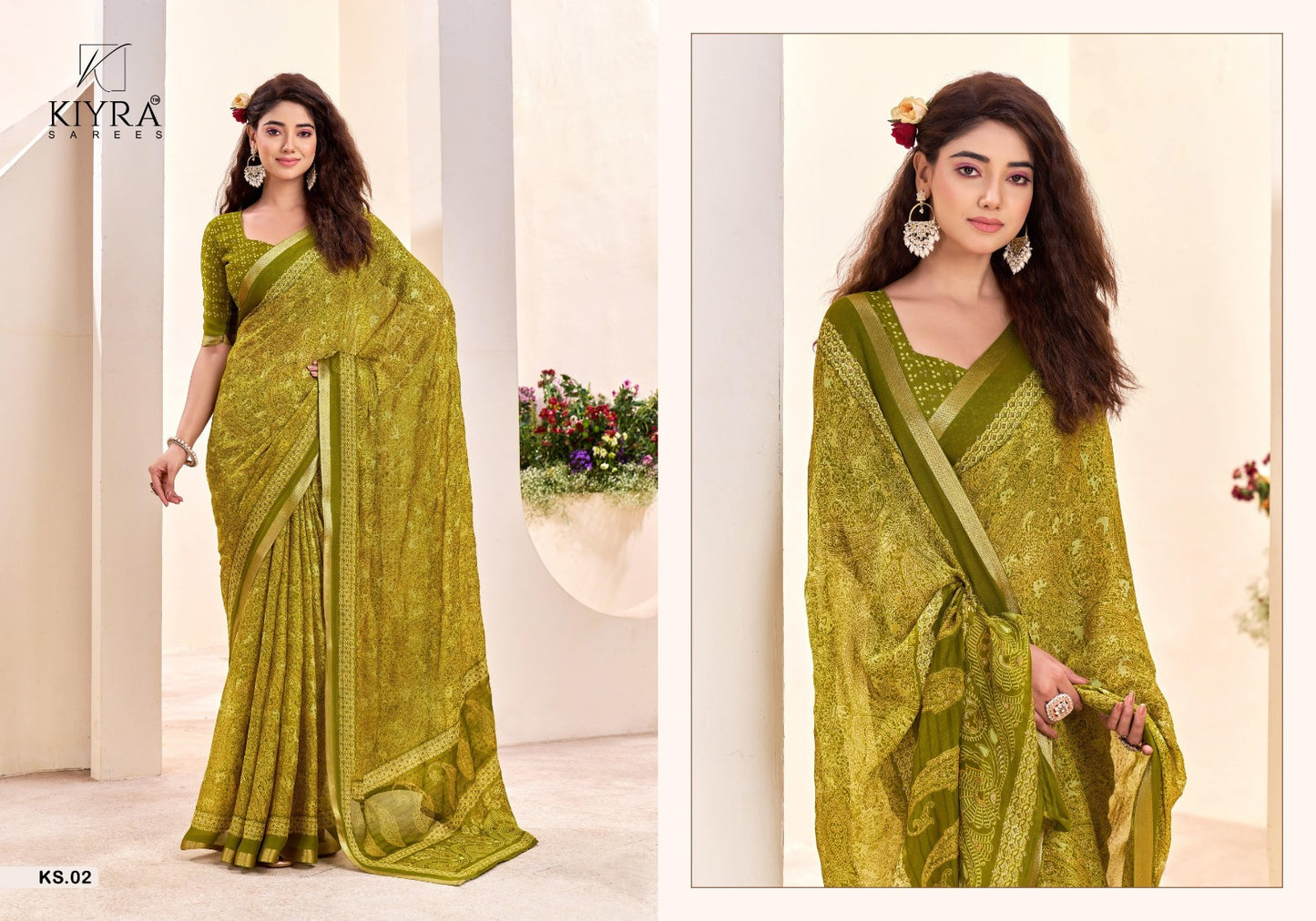 Sumangli Vol 1 Kiyra Dull Moss Sarees Wholesale Price