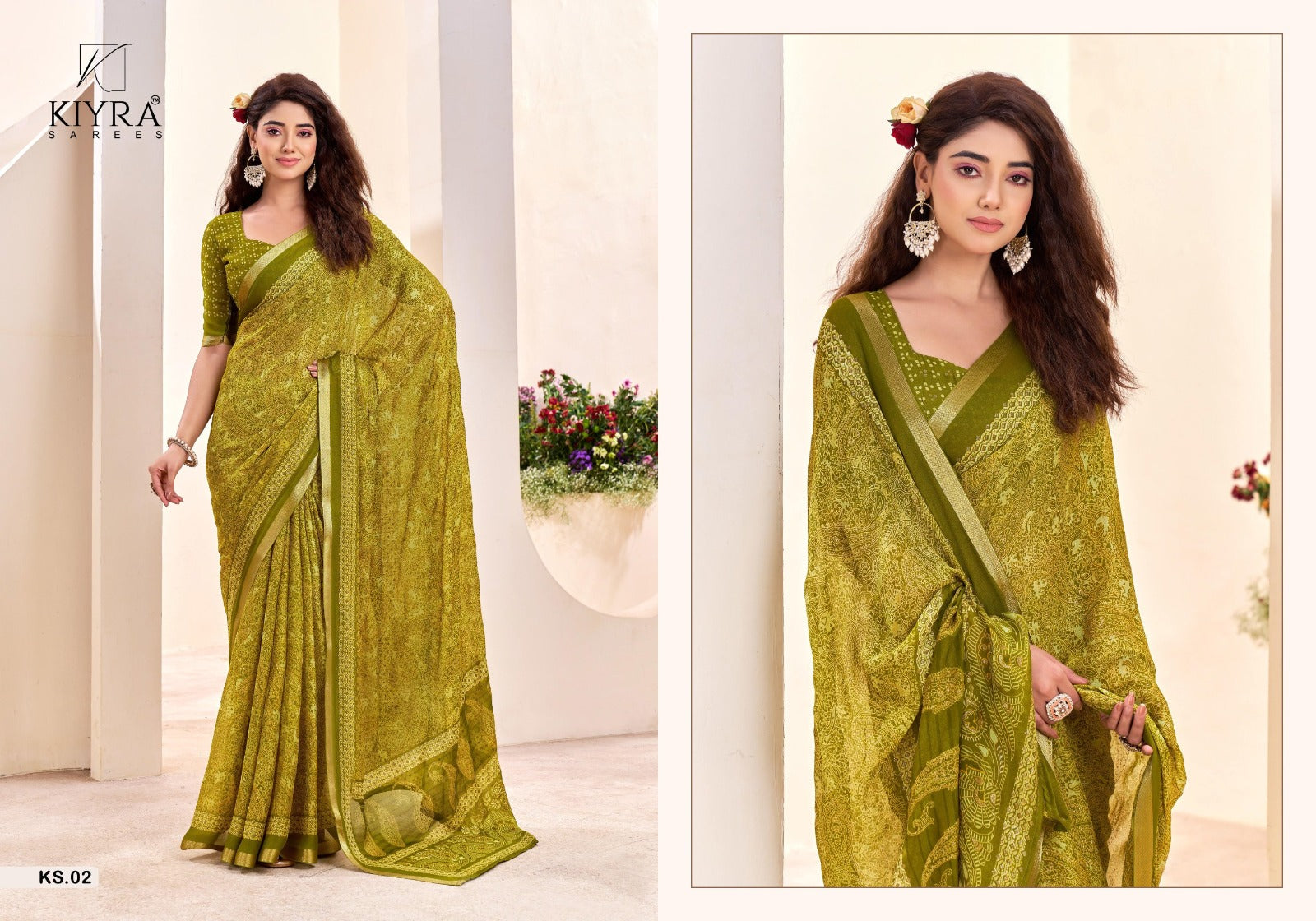 Sumangli Vol 1 Kiyra Dull Moss Sarees Wholesale Price
