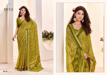 Sumangli Vol 1 Kiyra Dull Moss Sarees Wholesale Price