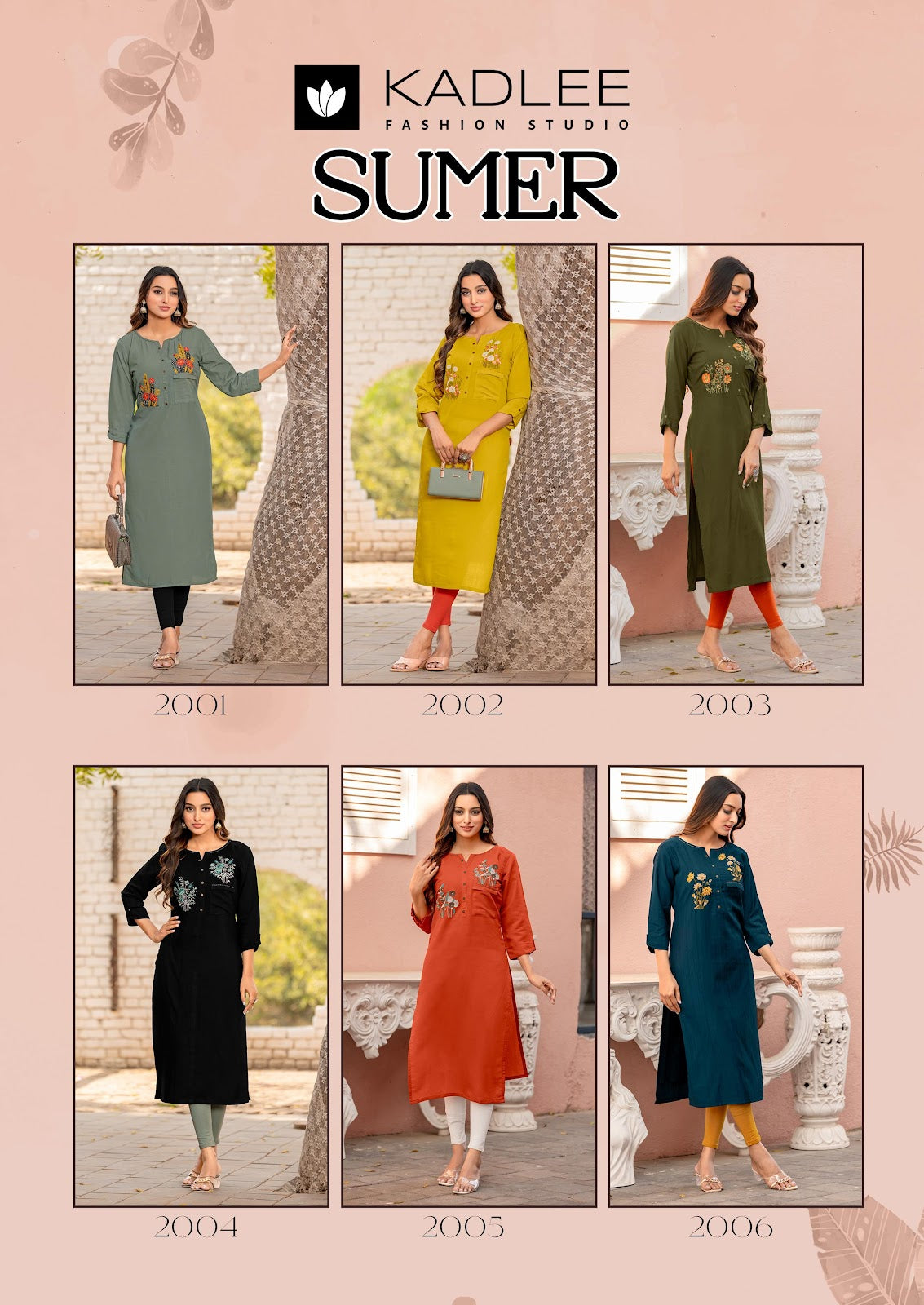 Sumer Kadlee Heavy Rayon Long Straight Kurti Supplier India
