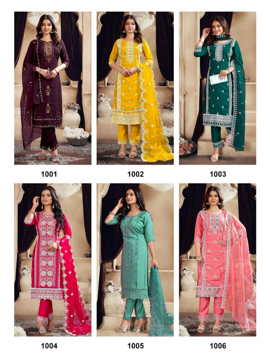Sumer Special Kt Roman Silk Readymade Pant Style Suits Manufacturer