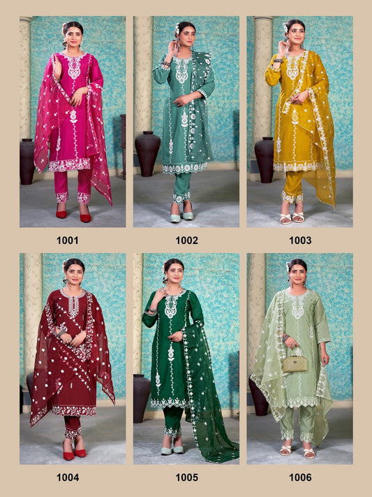 Sumer Special Vol 3 Kt Roman Silk Readymade Pant Style Suits Supplier Ahmedabad