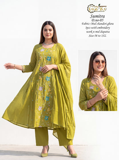 Sumitra G2K Chanderi Readymade Anarkali Suits Exporter Ahmedabad