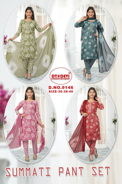 Summati 9146 Dt Devi Capsule Print Girls Readymade Pant Suits Wholesaler India