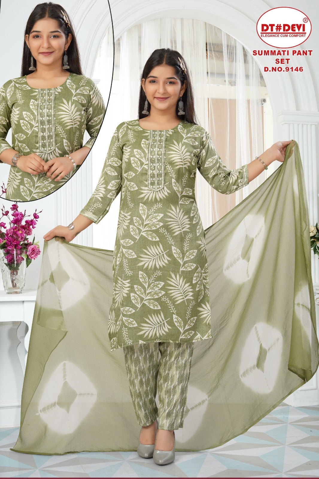 Summati 9146 Dt Devi Capsule Print Girls Readymade Pant Suits Wholesaler India