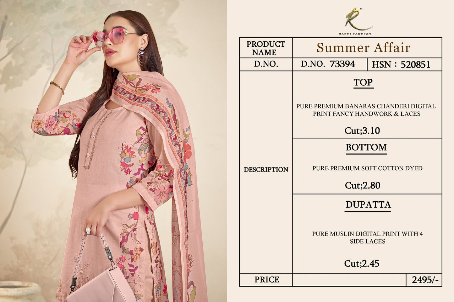 Summer Affair 73394 Rakhi Fashion Chanderi Pant Style Suits Manufacturer Ahmedabad