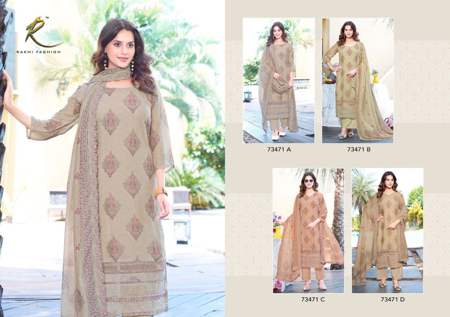 Summer Andaaz Rakhi Fashion Bemberg Pant Style Suits Exporter Gujarat