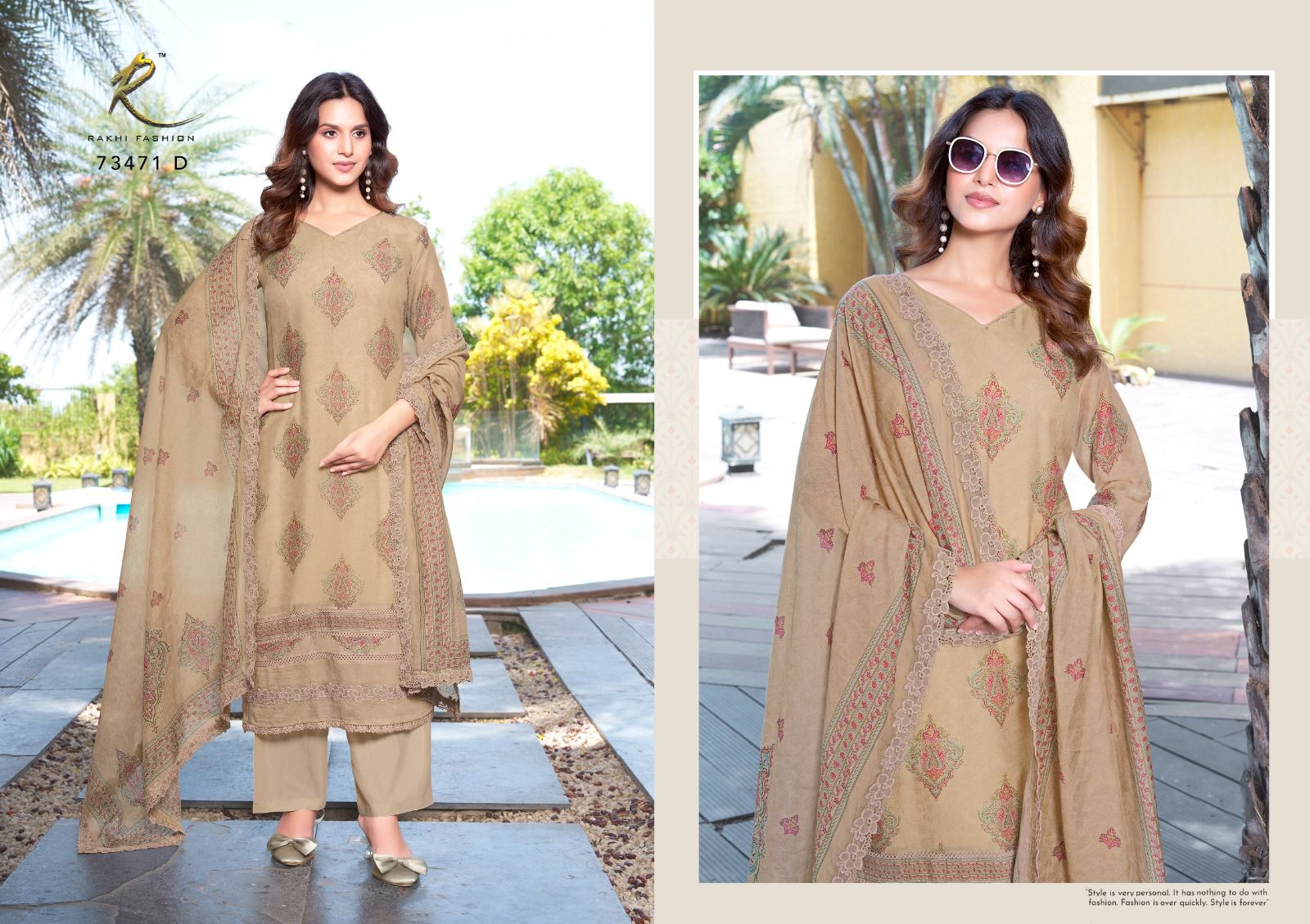 Summer Andaaz Rakhi Fashion Bemberg Pant Style Suits Exporter Gujarat
