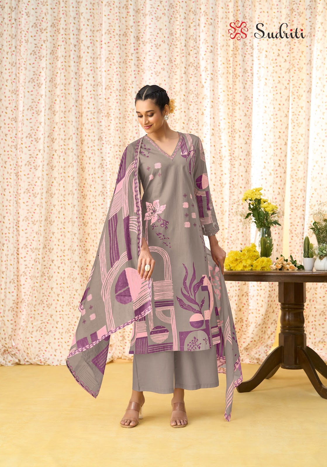 Summer Bazaar Sudriti Sahiba Cotton Lawn Pant Style Suits Supplier Gujarat