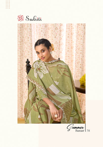 Summer Bazaar Sudriti Sahiba Cotton Lawn Pant Style Suits Supplier Gujarat