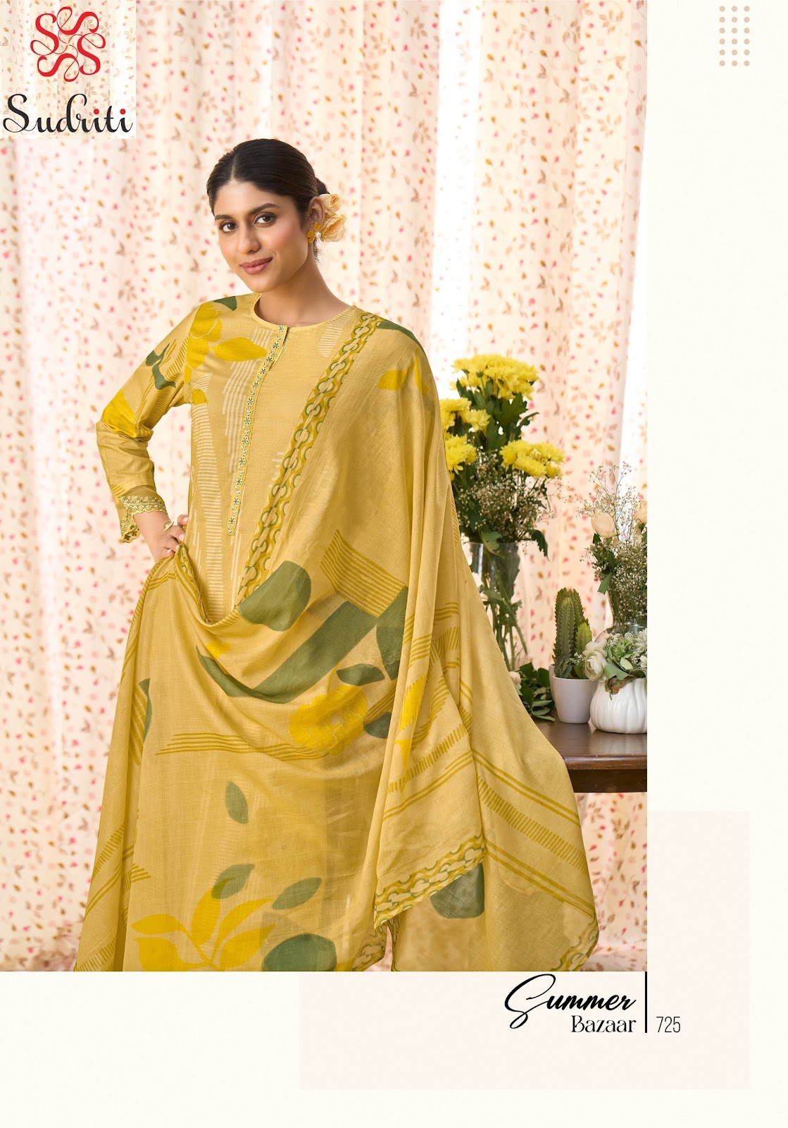 Summer Bazaar Sudriti Sahiba Cotton Lawn Pant Style Suits Supplier Gujarat