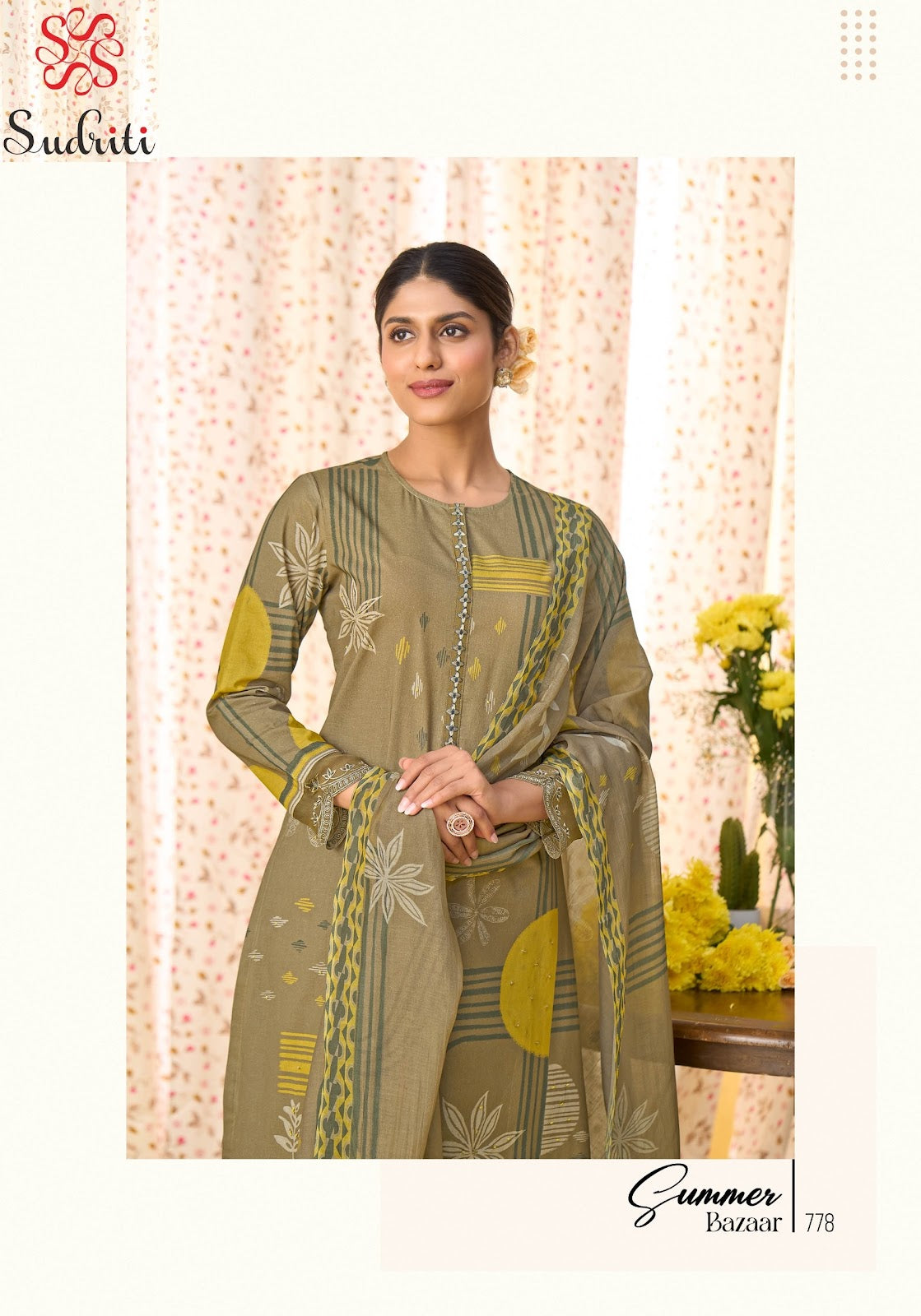 Summer Bazaar Sudriti Sahiba Cotton Lawn Pant Style Suits Supplier Gujarat