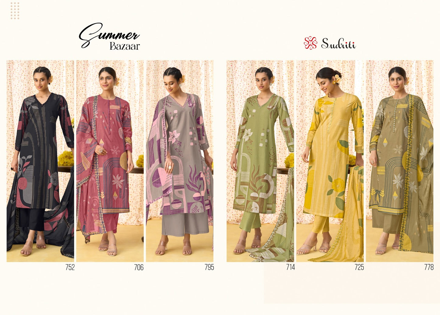 Summer Bazaar Sudriti Sahiba Cotton Lawn Pant Style Suits Supplier Gujarat