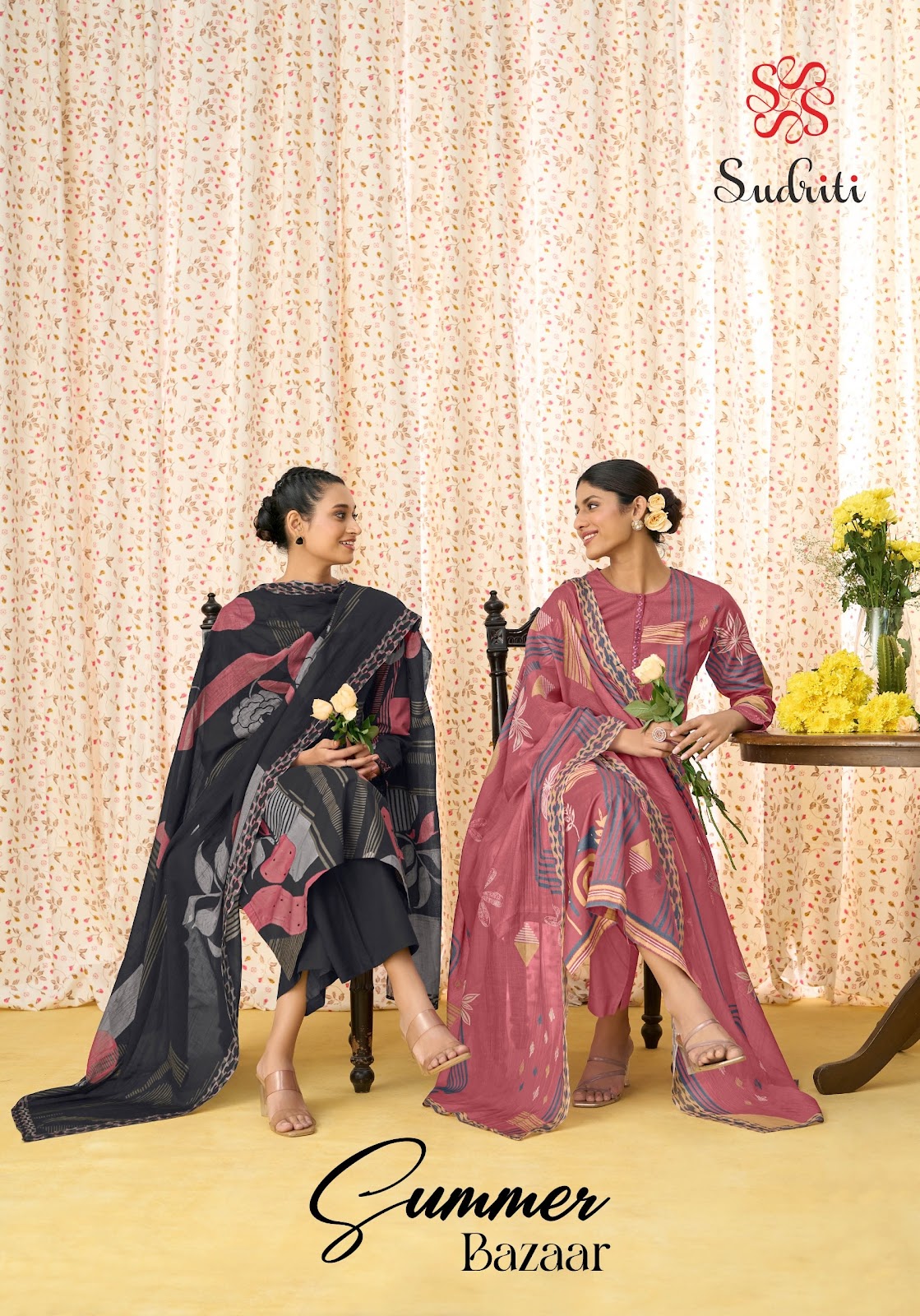Summer Bazaar Sudriti Sahiba Cotton Lawn Pant Style Suits Supplier Gujarat
