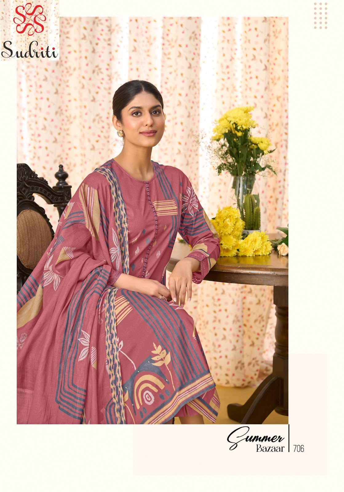 Summer Bazaar Sudriti Sahiba Cotton Lawn Pant Style Suits Supplier Gujarat