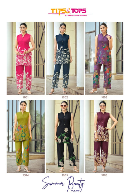 Summer Beauty Vol 4 Tips Tops Reyon Co Ord Set Exporter Gujarat
