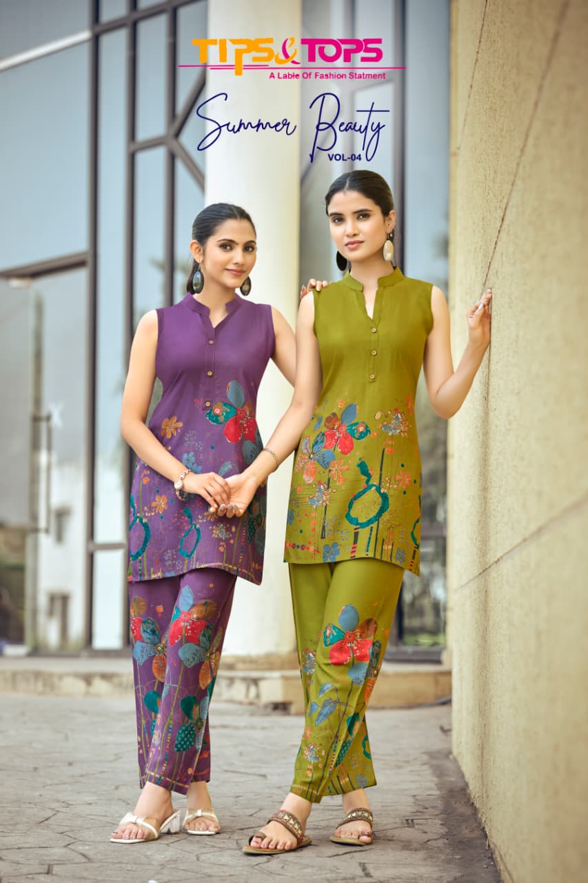 Summer Beauty Vol 4 Tips Tops Reyon Co Ord Set Exporter Gujarat