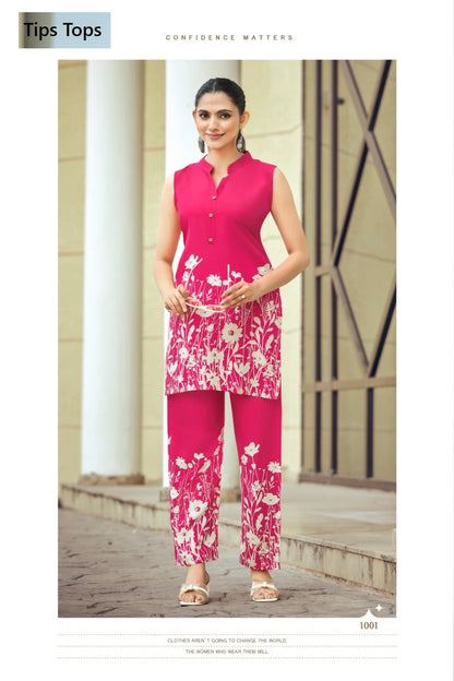 Summer Beauty Vol 4 Tips Tops Reyon Co Ord Set Exporter Gujarat
