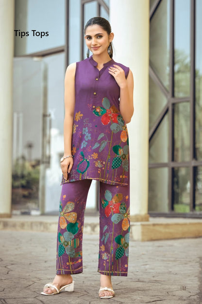 Summer Beauty Vol 4 Tips Tops Reyon Co Ord Set Exporter Gujarat