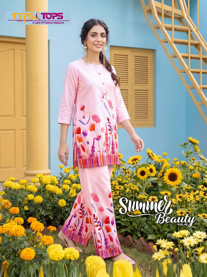 Summer Beauty Vol 5 Tips Tops Reyon Co Ord Set Wholesale