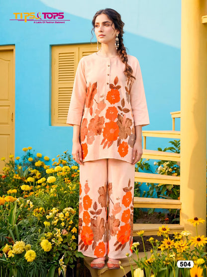 Summer Beauty Vol 5 Tips Tops Reyon Co Ord Set Wholesale