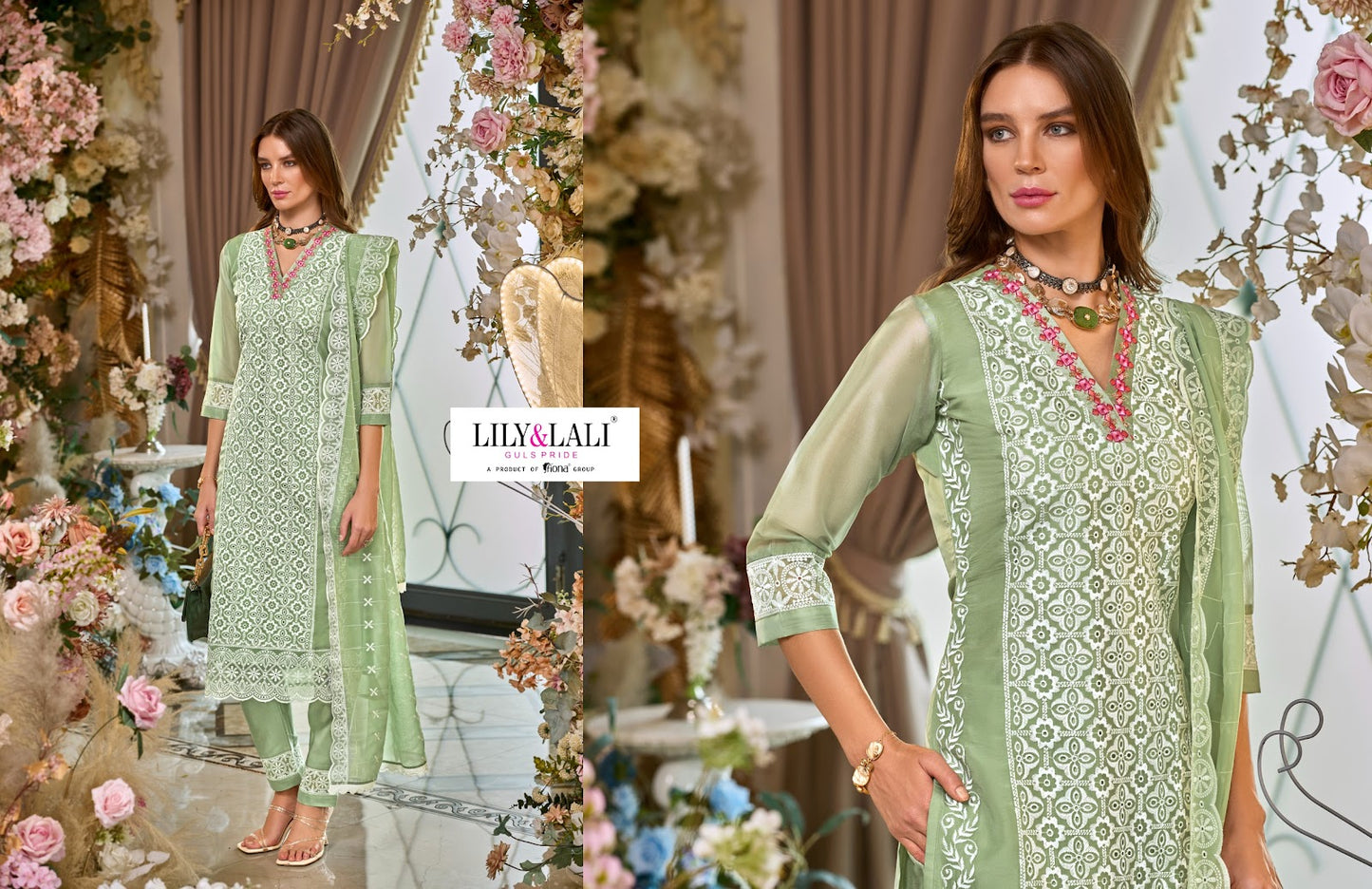 Summer Blossom Lily Lali Organza Readymade Pant Style Suits