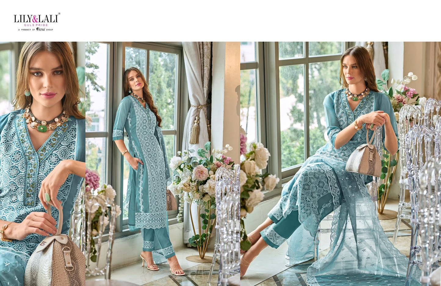 Summer Blossom Lily Lali Organza Readymade Pant Style Suits