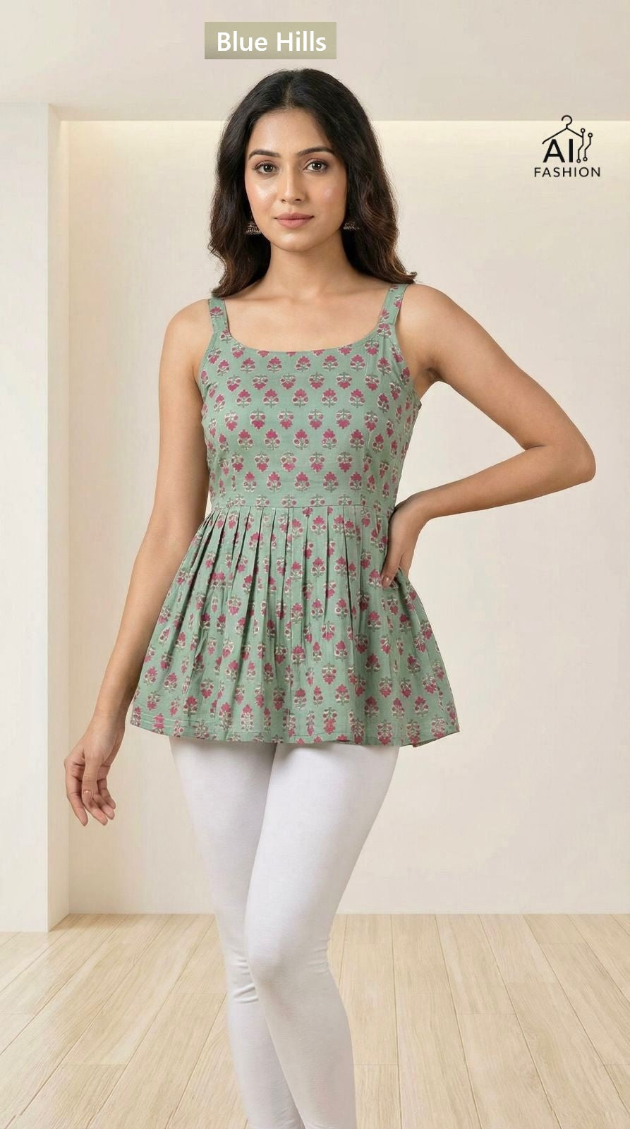 Summer Blue Hills Cotton Stylish Short Tops Exporter Gujarat