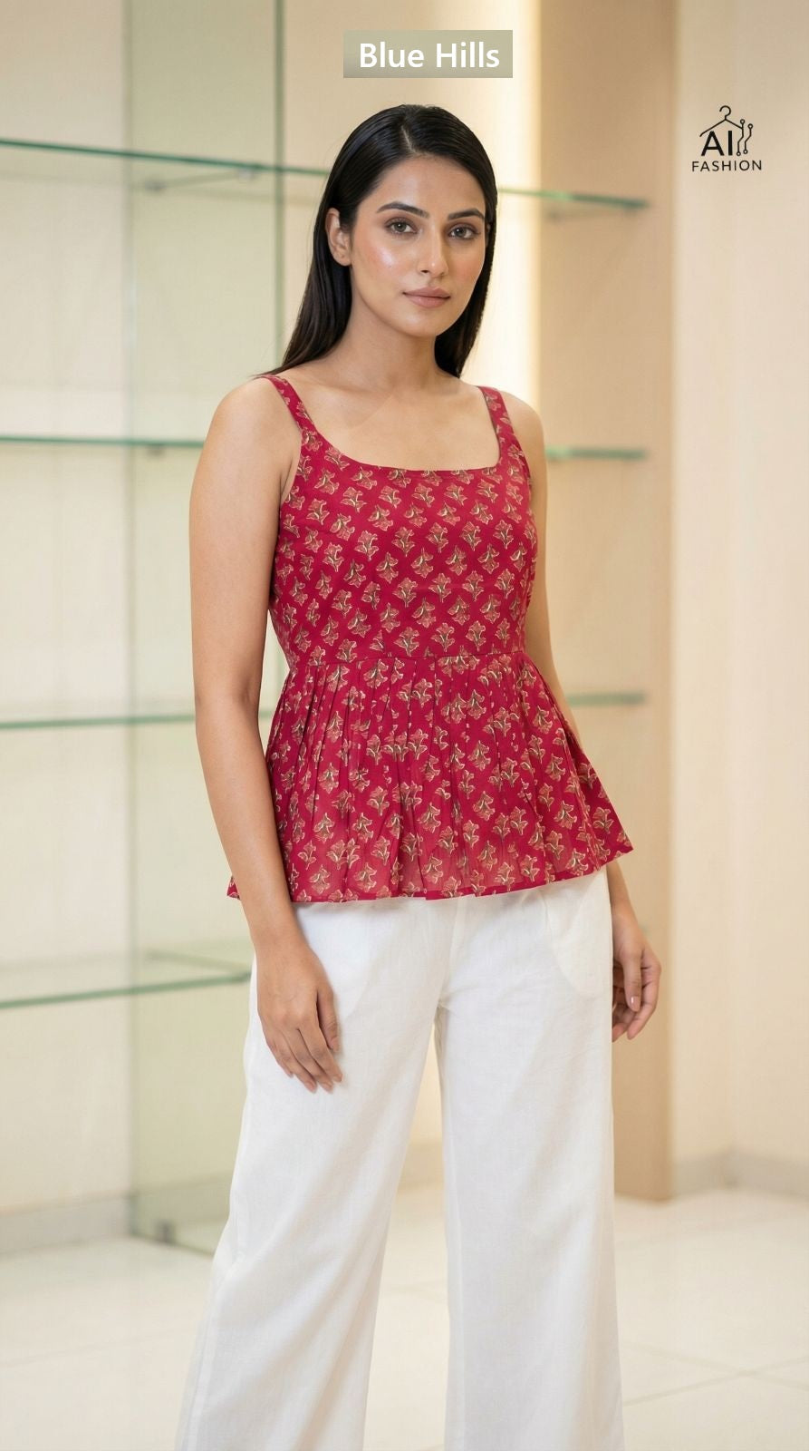 Summer Blue Hills Cotton Stylish Short Tops Exporter Gujarat