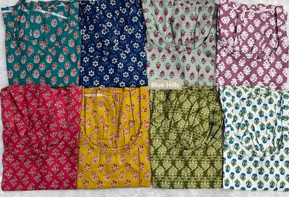 Summer Blue Hills Cotton Stylish Short Tops Exporter Gujarat