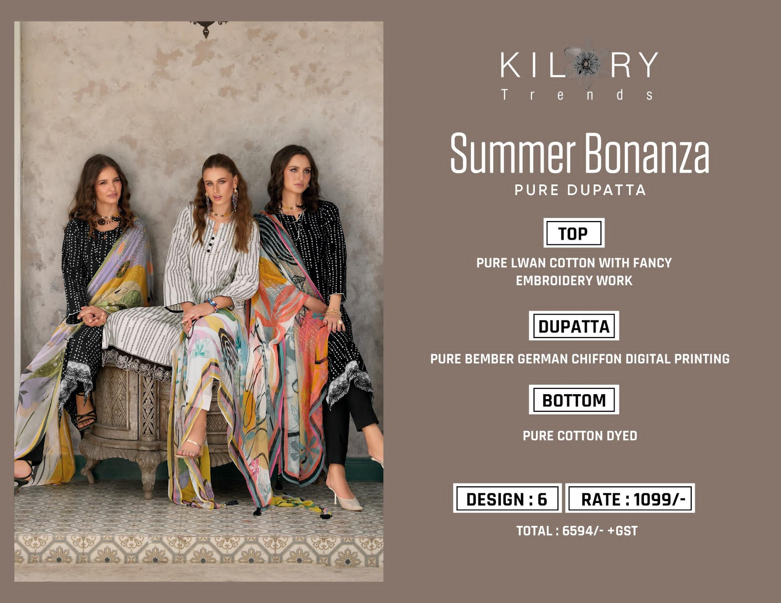 Summer Bonanza Kilory Lawn Cotton Pant Style Suits Wholesale Rate