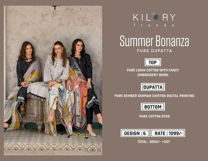 Summer Bonanza Kilory Lawn Cotton Pant Style Suits Wholesale Rate